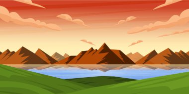 Vektör illüstrasyon tasarımı, doğa arkaplanı