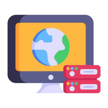 Veri merkezi konsept vektör çizim tasarımı olan dizüstü bilgisayar