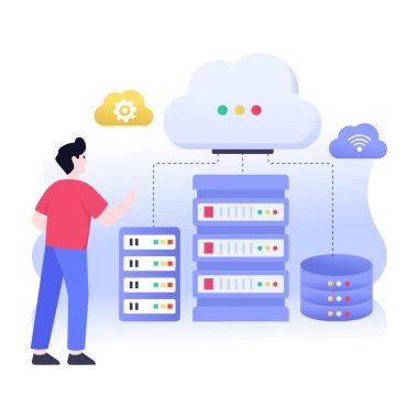 Bulut hesaplama teknolojisi vektör çizimi