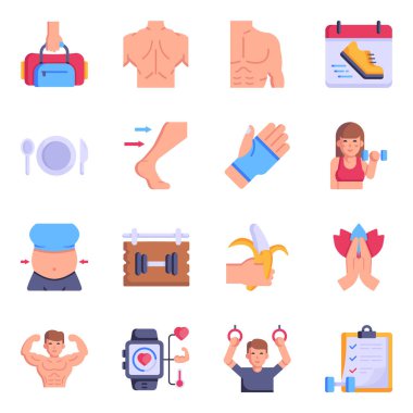 Kadın, erkek ve vücut ikonunun vektör çizimi. İnternet için hastane ve kadın hisse senedi seti.