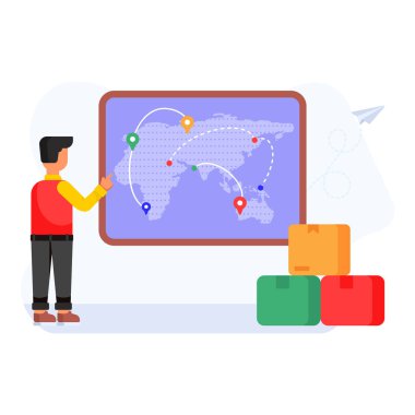 Lojistik kavramı, vektör çizim