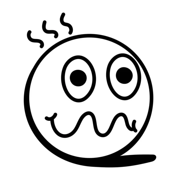 Smile Face Icon Outline Illustration Cute Ghost Vector Icons Web — Stock Vector