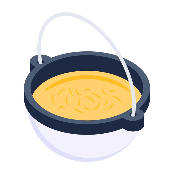 Ilustração Vetorial Sopa Amarela Cozinhando — Vetor de Stock