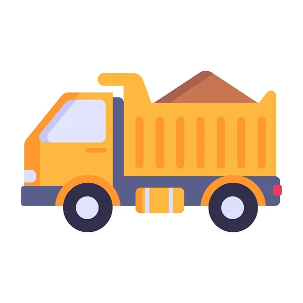 Truck Icon Cartoon Construction Car Vector Illustration Isolated White Background — Stock Vector