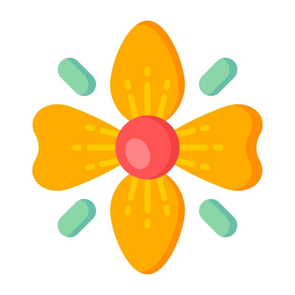 Çiçek Ikonu Web Için Sevimli Çiçek Vektör Simgelerinin Düz Çizimi — Stok Vektör