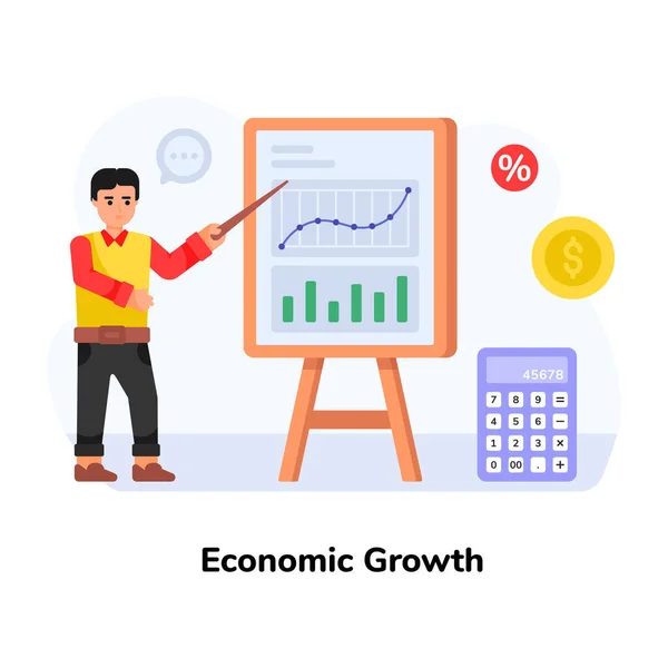 Businessman Graph Vector Illustration Graphic Design — Stock Vector