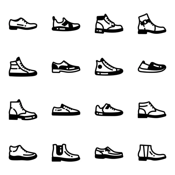 Shoe Icons Set Cartoon Illustration Shoes Vector Icon Web — Stock Vector