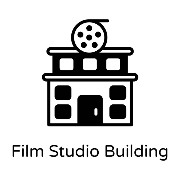Icono Edificio Estudio Cine — Vector de stock