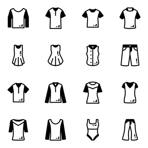 Shirt Roupa Calções Casaco Calças Tshirt Vestuário Vestuário Vestuário — Vetor de Stock