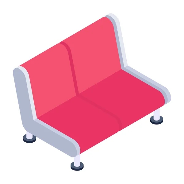Sofa Icoon Isometrisch Van Comfortabele Fauteuil Vector Pictogrammen Voor Web — Stockvector