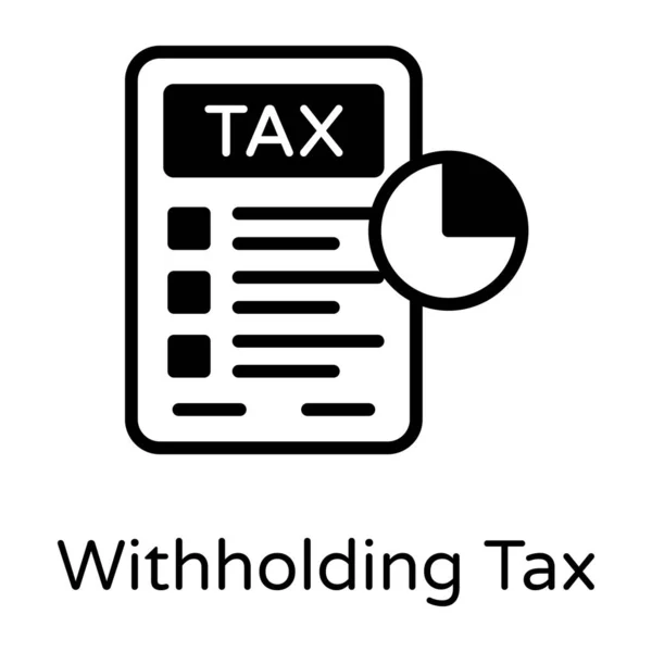 Documento Del File Flat Icon Tax — Vettoriale Stock