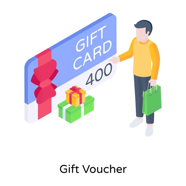 Man Gift Box Shopping Bags Vector Illustration Design — Stock Vector