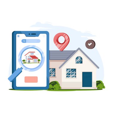 GPS navigasyon ve harita vektör çizimine sahip akıllı telefon