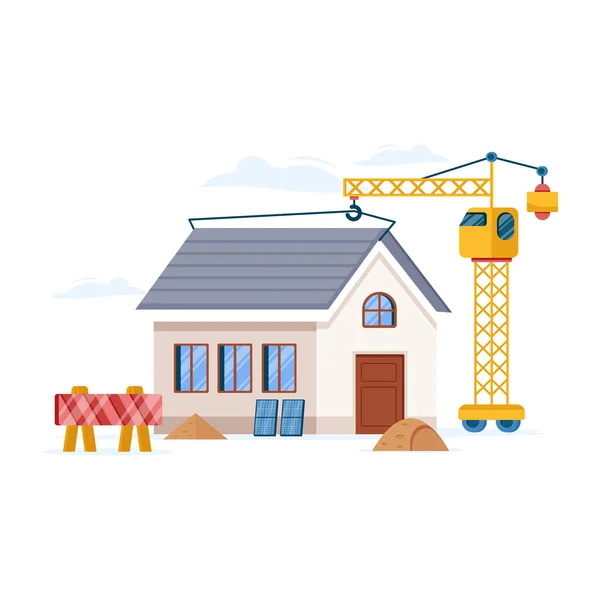 家の建設ベクトル図 — ストックベクタ