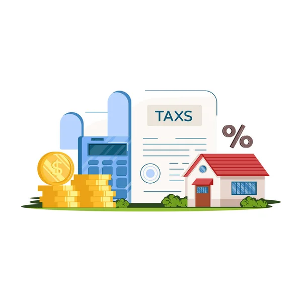 Tax Rate Money Financial Banking Finance Investment Loan Payment Mortgage — Stock Vector