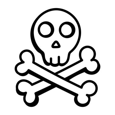 Cadılar Bayramı kafatası ikonu vektör illüstrasyon tasarımı