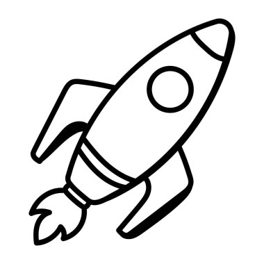 roket ikonu vektör illüstrasyonu