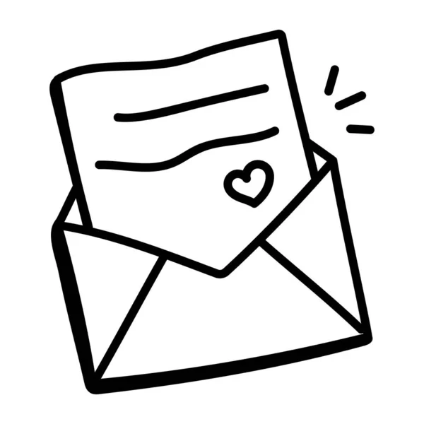 Vector Illustration Heart Envelope — ストックベクタ