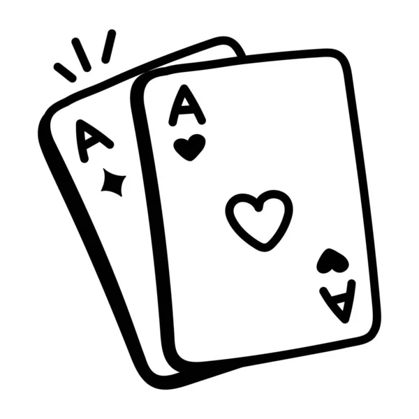 Rabiscos Desenhados Mão Cartas Jogo —  Vetores de Stock