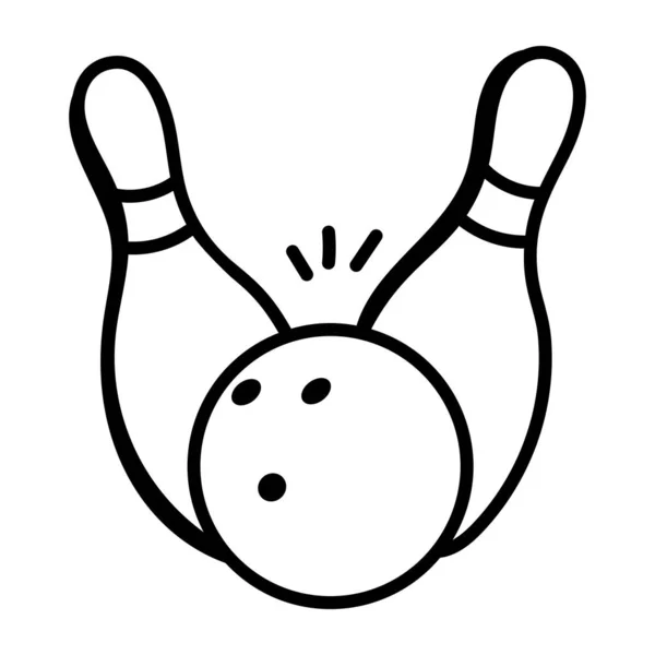 Icône Boule Bowling Illustration Contour Des Icônes Vectorielles Jeu Pour — Image vectorielle