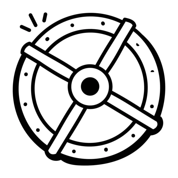 Outline Icon Steering Wheel Vector Illustration — 스톡 벡터