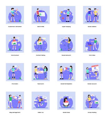 Web tasarımı için vektör simgeleri kümesi