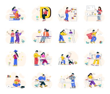 Web tasarımı için vektör simgeleri kümesi