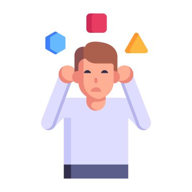 Kritik Zihin karikatürü, vektör illüstrasyonu