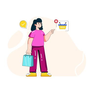 Add to Cart cartoon, vector illustration