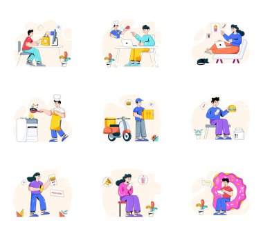 Web tasarımı için vektör simgeleri kümesi