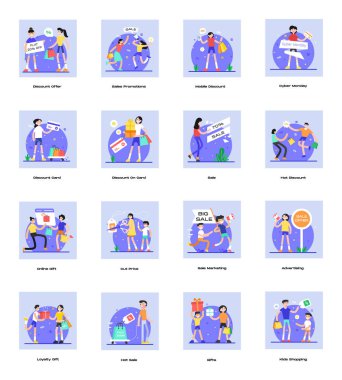 Web tasarımı için vektör simgeleri kümesi