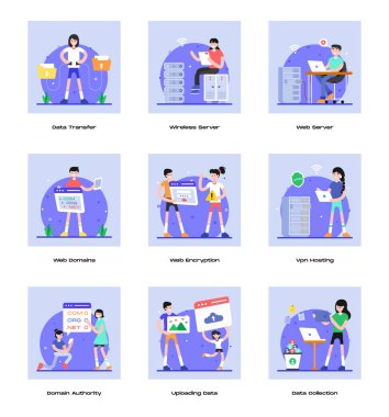 Web tasarımı için vektör simgeleri kümesi