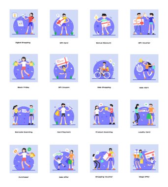 Web tasarımı için vektör simgeleri kümesi