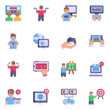 Vektör düz simgeleri kümesi