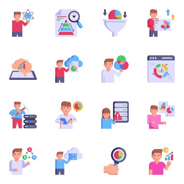 Çeşitli insan türlerinin vektör simgeleri.