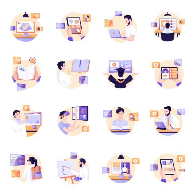 Tıbbi çizgi film seti, vektör illüstrasyonu 