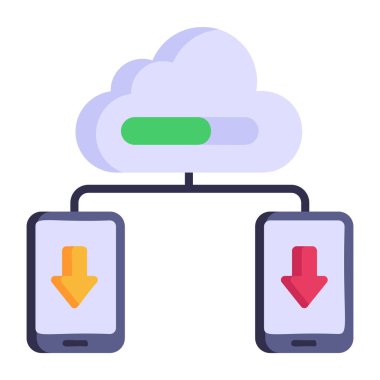 Mobil hesaplama çizgi filmi, vektör illüstrasyonu