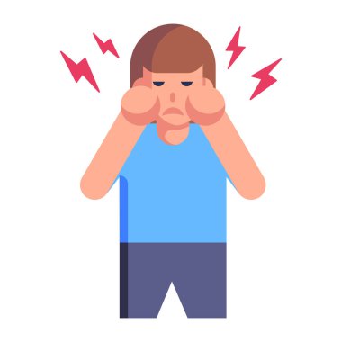 Anxiety cartoon, vector illustration