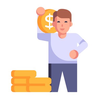 Kapitalist çizgi film, vektör illüstrasyonu