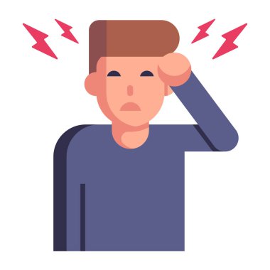 Stres çizgi filmi, vektör illüstrasyonu