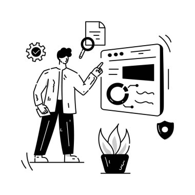 Business Analysis cartoon, vector illustration
