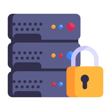 asma kilit vektör çizimine sahip güvenlik sistemi