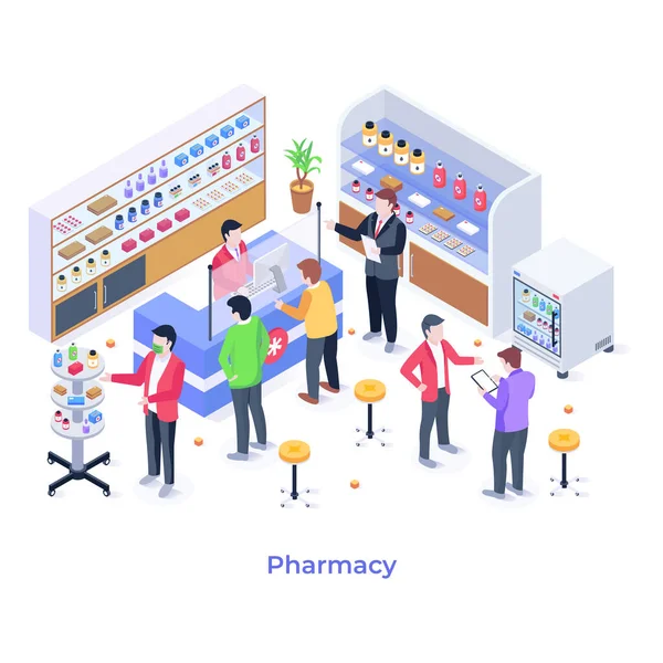 Eczane karikatürü, vektör çizimi