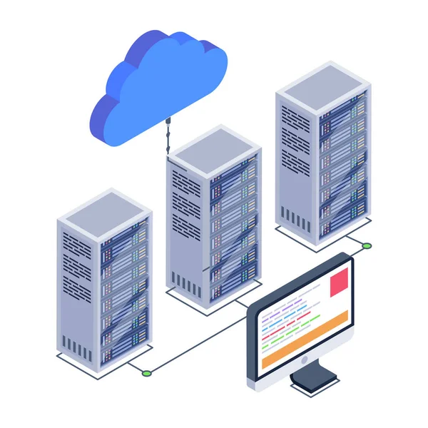 sunucu odası simgesi, veritabanı konsepti, vektör illüstrasyon tasarımı
