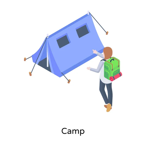 Camp Cartoon Vector Illustration — стоковый вектор