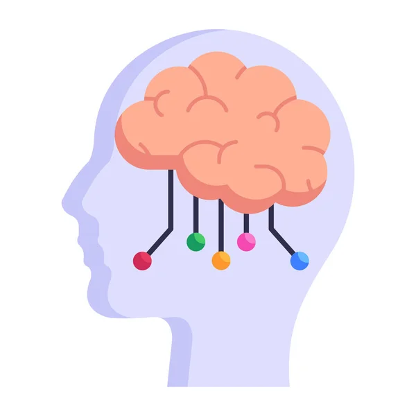 Digital Brain Cartoon Vector Illustration — 스톡 벡터