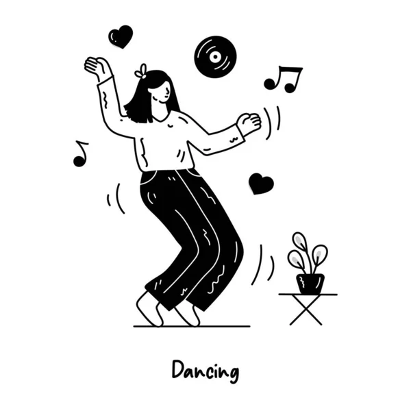 Dibujos Animados Bailando Ilustración Vectorial — Archivo Imágenes Vectoriales