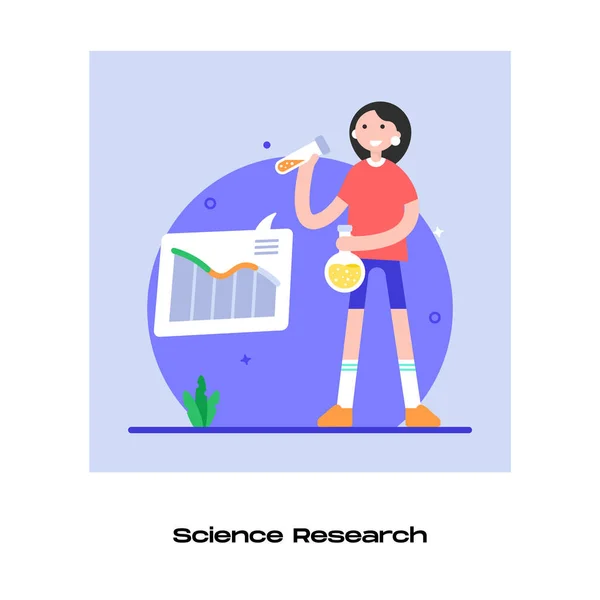 Science Research Cartoon Vector Illustration — Stock Vector