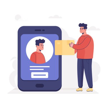 Mtrade karikatürü, vektör illüstrasyonu