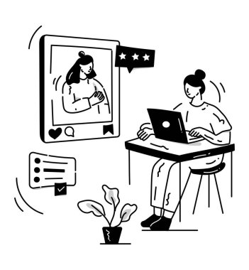 Posta Tasarım karikatürü, vektör illüstrasyonu